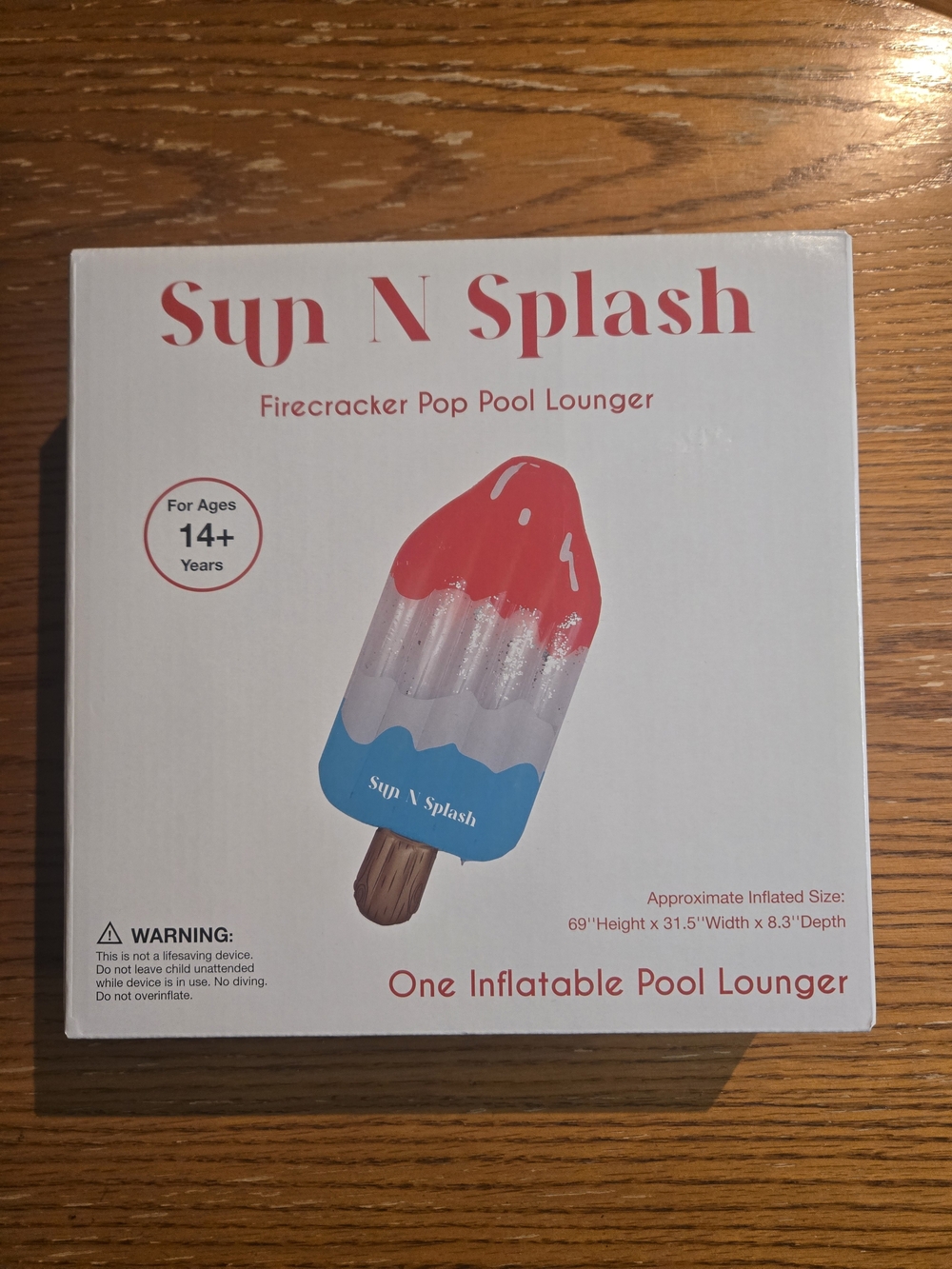 Red White & Blue Firecracker Pop Inflatable Pool Lounger